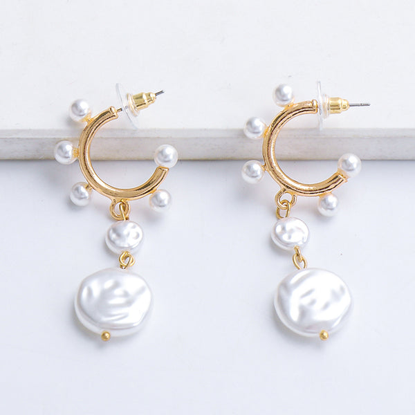 New Stylish Gold Color Pearl Drop Earrings