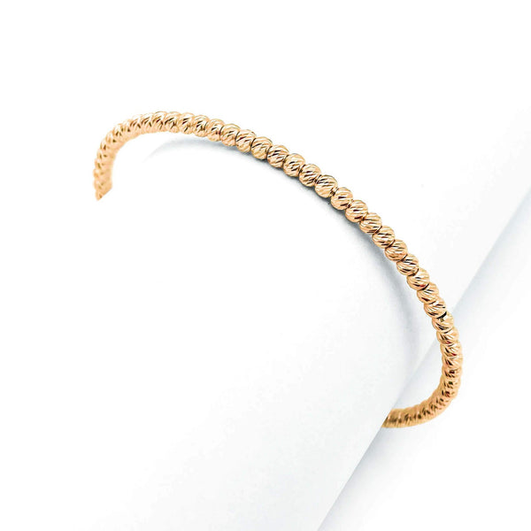 925 Sterling Silver Rose Gold Bubble Bangle For Women