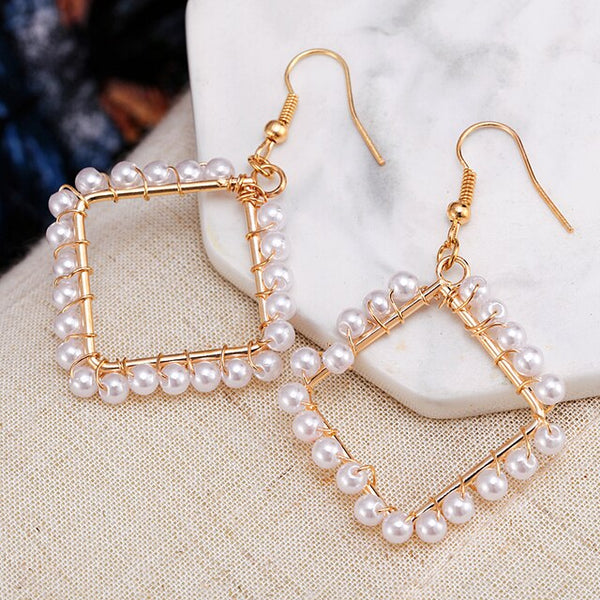 New Luxury Simulated Pearl Drop Earrings