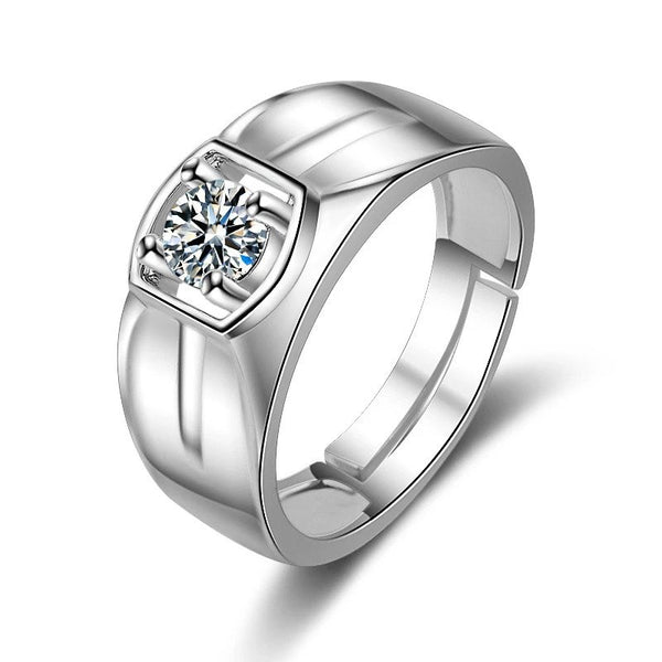 925 Sterling Silver Cubic Zirconia Open Finger Ring