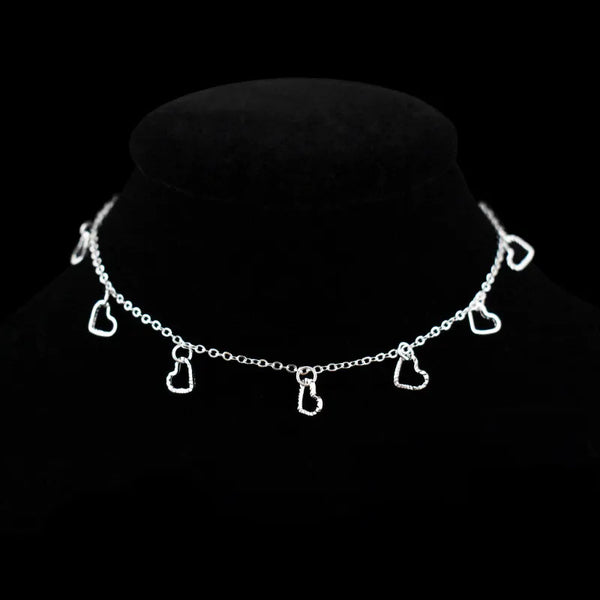 925 Sterling Silver Dazzling Hollow Heart Foot Anklet Chain