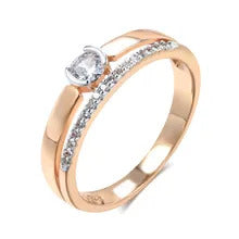 Luxury Natural Zircon 585 Rose Gold Ring For Women