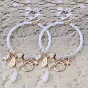 SILTAKI Crystal Stones 4 Colors Hyperbole Round Shape Drop Earrings