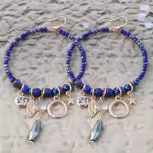 SILTAKI Crystal Stones 4 Colors Hyperbole Round Shape Drop Earrings