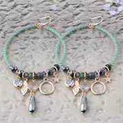 SILTAKI Crystal Stones 4 Colors Hyperbole Round Shape Drop Earrings