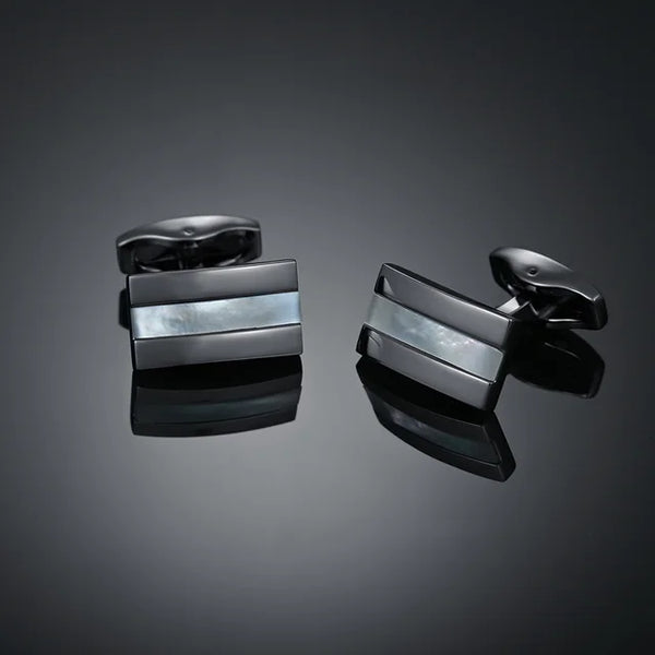 Gun Metal Color Rectangle Shape Classic Men Cufflinks