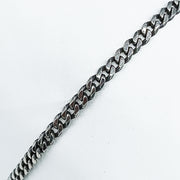 Titanium Stainless Steel Duo Color Black Silver Unisex Chain Bracelet