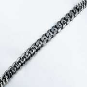 Titanium Stainless Steel Duo Color Black Silver Unisex Chain Bracelet