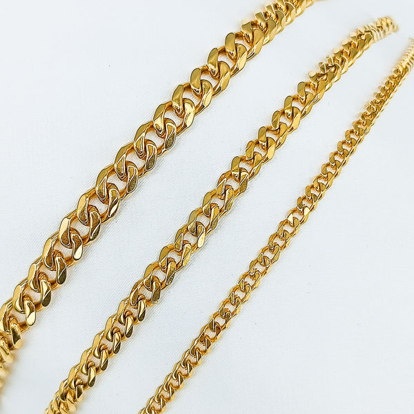 Titanium Stainless Steel Gold Color Unisex Chain Bracelet