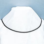 Stainless Steel Black Color 3mm Unisex Cuban Chain Necklace