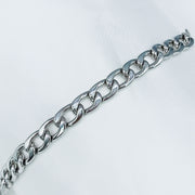 Stainless Steel Cuban Silver Color Unisex Chain Bracelets