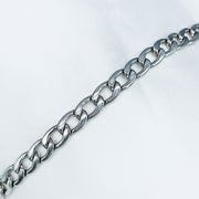 Stainless Steel Cuban Silver Color Unisex Chain Bracelets