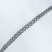 Stainless Steel Cuban Silver Color Unisex Chain Bracelets