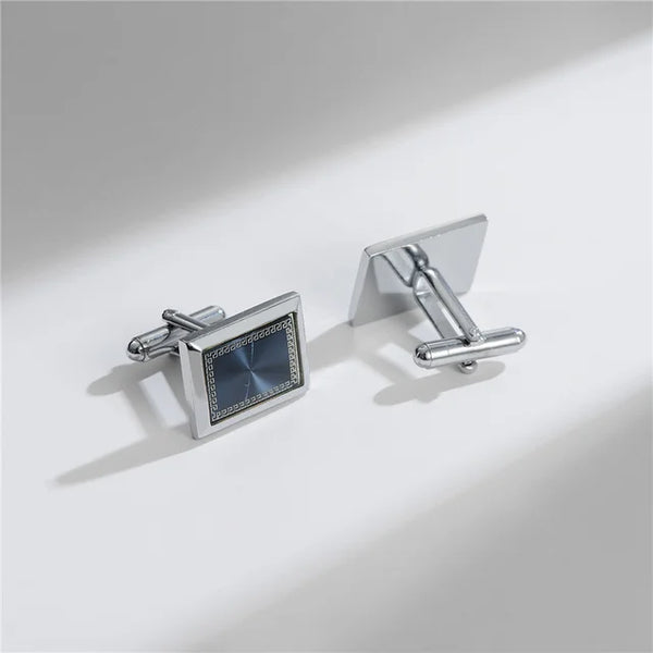 Rectangle Shape Royal Blue Cufflinks For Men