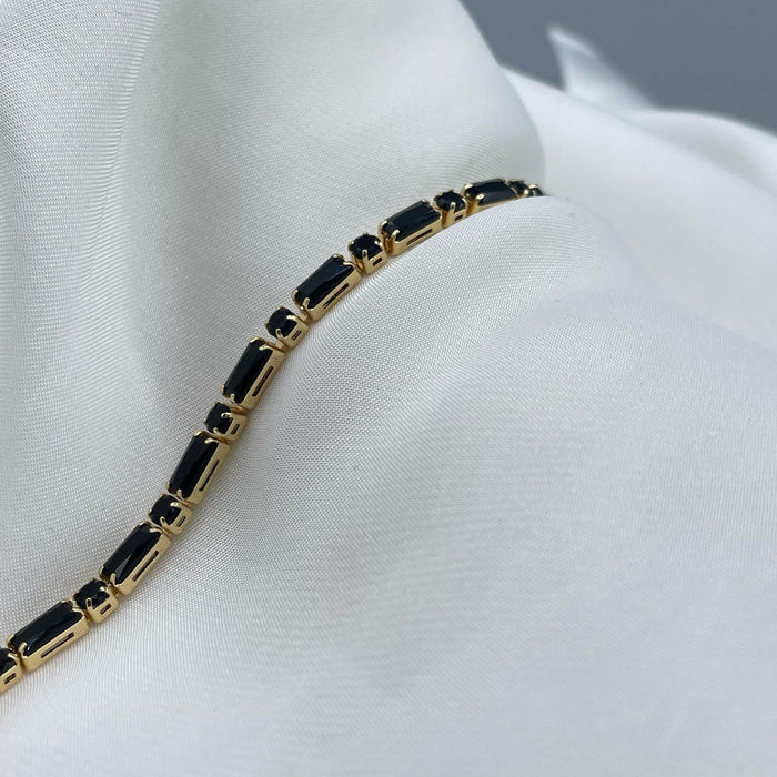 Elegant Black Gold Rectangle Shape Bracelet