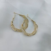 Round Shape Twisted luxury Shiny Elegant Earrings
