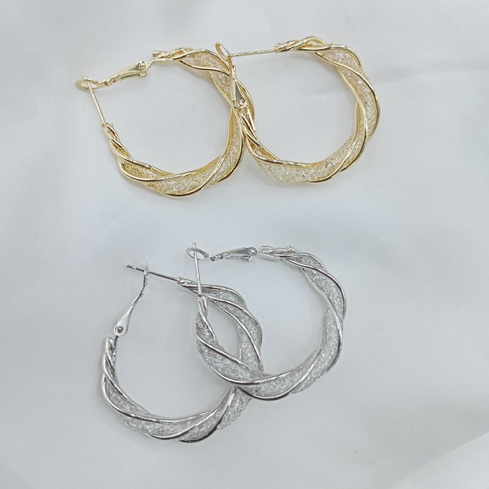 Round Shape Twisted luxury Shiny Elegant Earrings