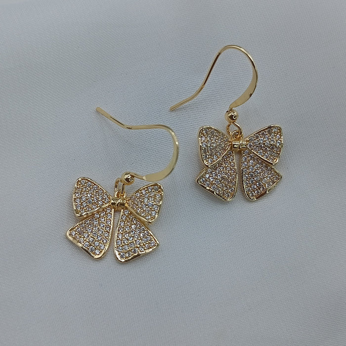 Hanging Butterfly Micro Zircon Earrings