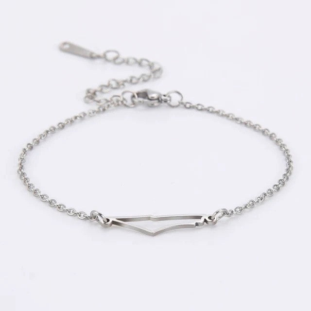 Palestine Map Charm Stainless Steel Chain Bracelet