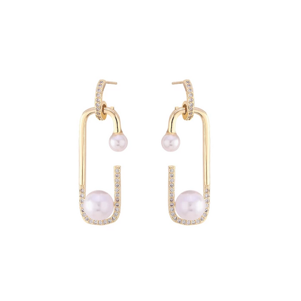 New Design Pearl Irregular Pin Dangle Earring For Woman Fashion Korean Jewelry