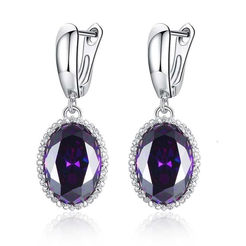 Purple Gemstones Earrings