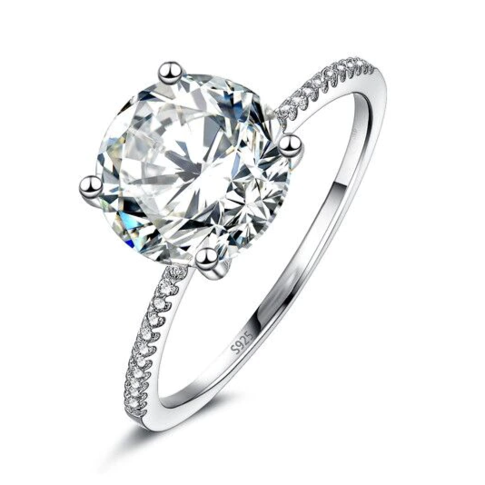 Classic Luxury Real Solid 925 Sterling Silver Ring 3Ct Zircon Wedding Jewelry Rings Engagement For Women