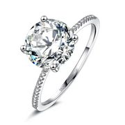Classic Luxury Real Solid 925 Sterling Silver Ring 3Ct Zircon Wedding Jewelry Rings Engagement For Women