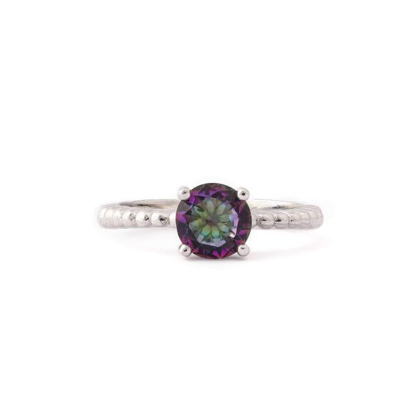 Multicolor Stone With Bubbly Band Sterling Silver Ring