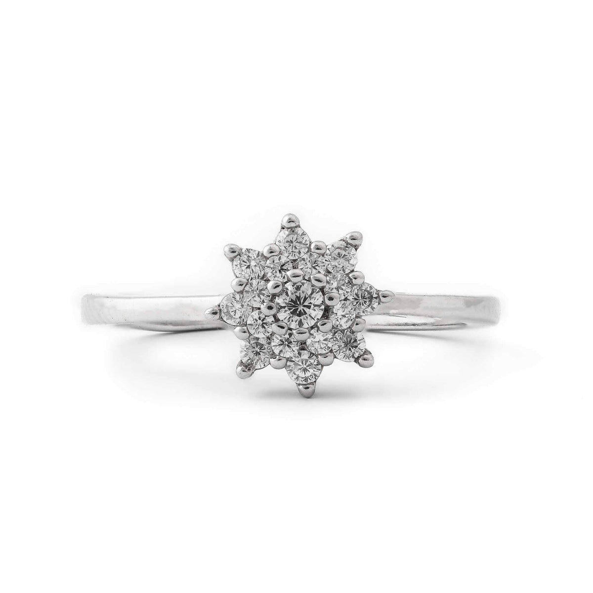 925 White Floral Sterling Silver Ring