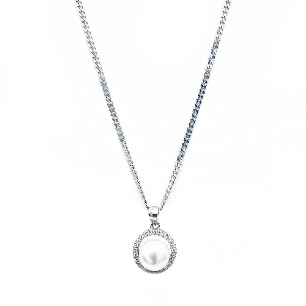 White Round Pearl Pendant