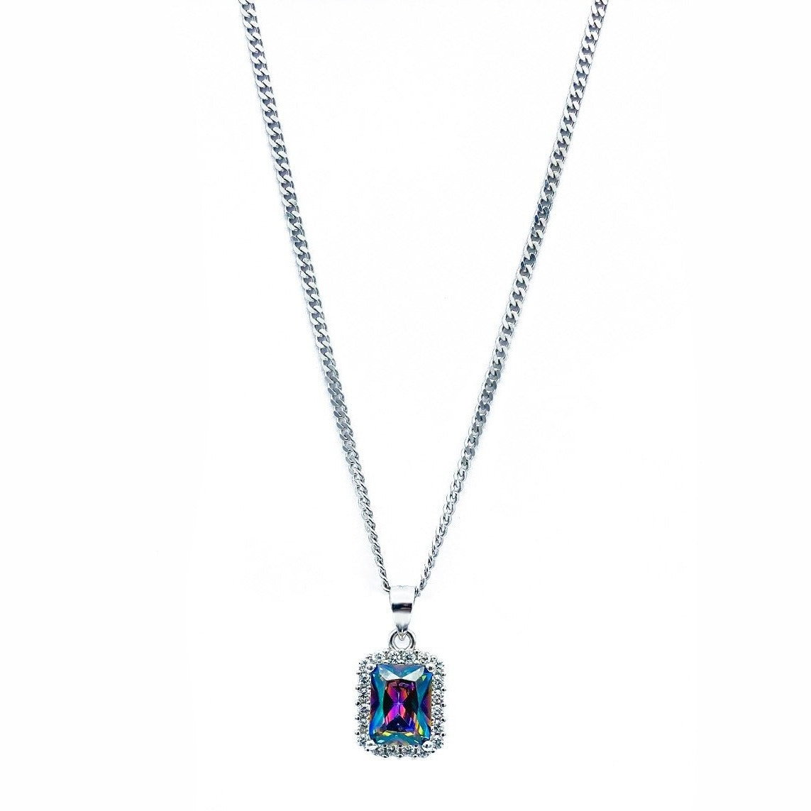 Square Multi Shade Stone Pendant