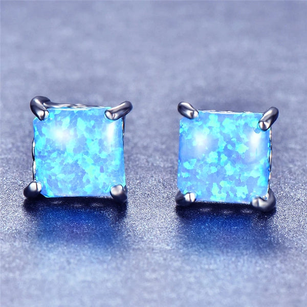 Premium Square Shape Opal Stud Imitation Earrings