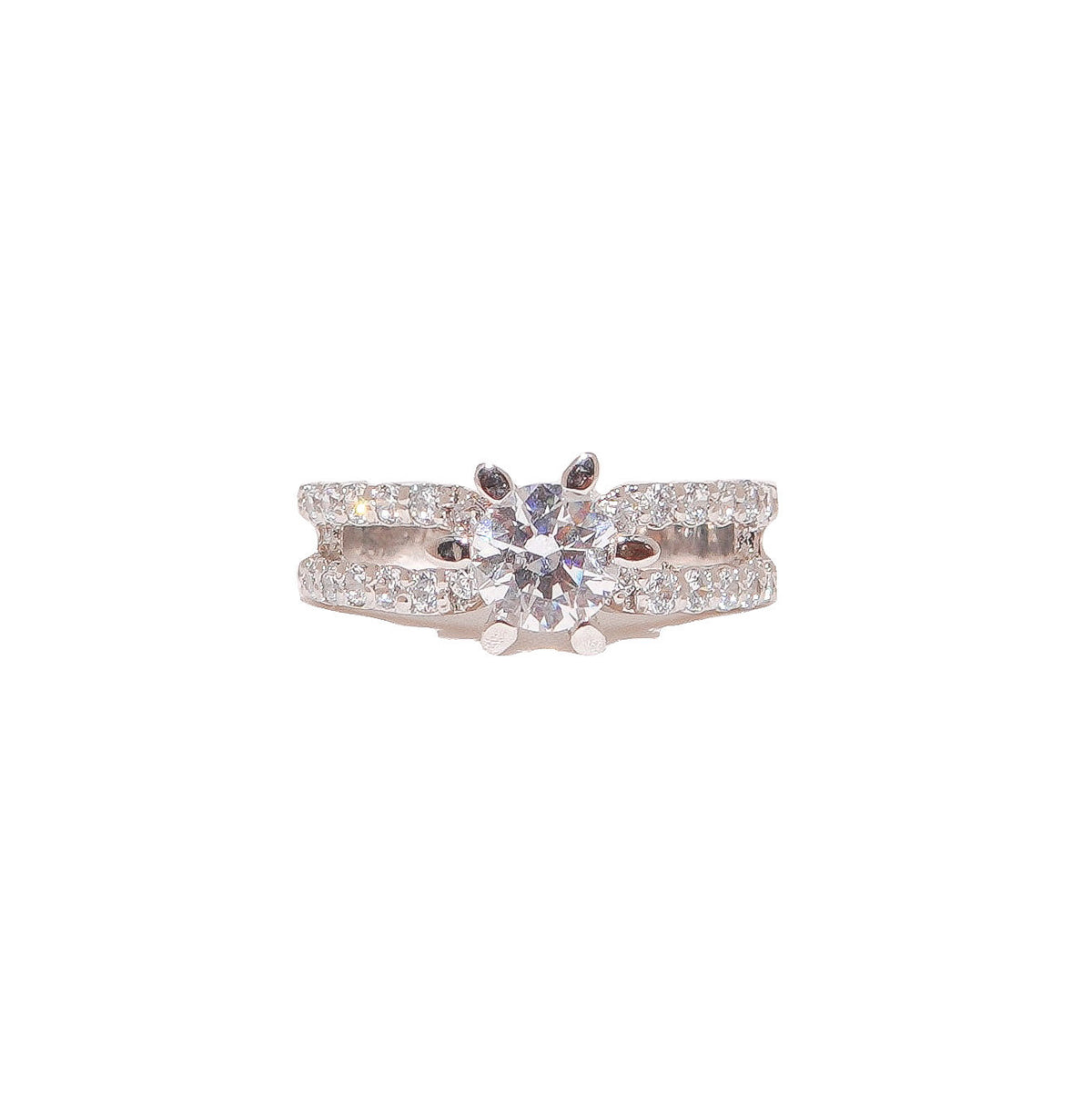 White Zircon Solitaire Ring
