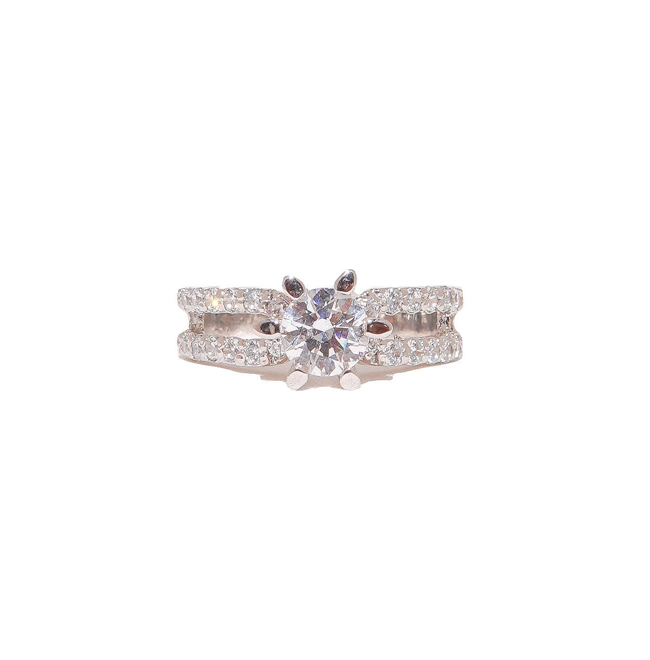 White Zircon Solitaire Ring