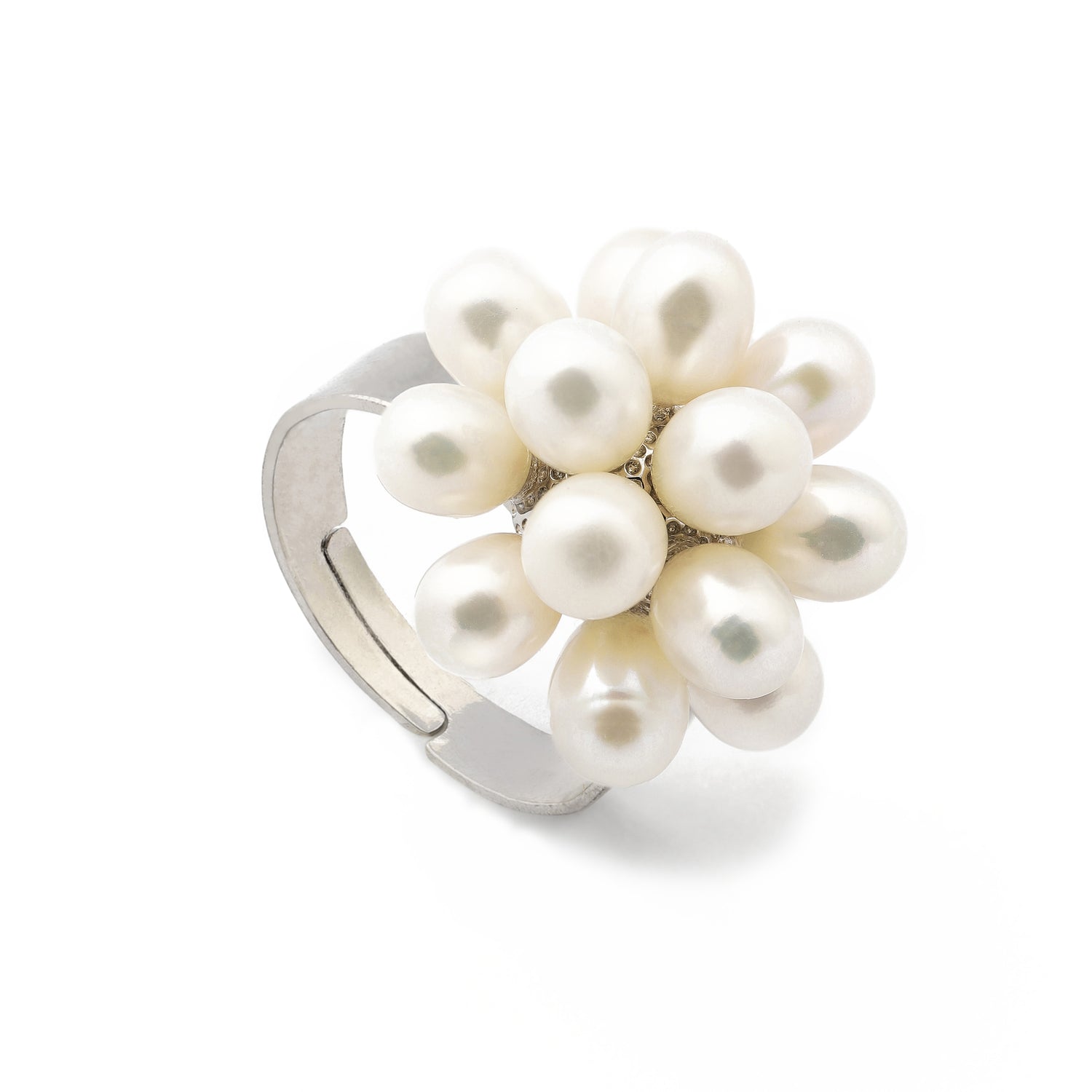 Pearls Natural Freshwater Pearl Rings For Women Handcrafted Female 925 Sterling Silver Party Ring