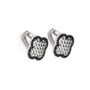 Blue & White Four Leaf Clover Sterling Silver Earring