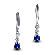 Exclusive Vintage Citrine Blue Gemstone Earrings Navy