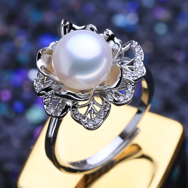 925 Sterling Silver Ring Luxury Natural Freshwater Pearl Rings For Women Female Party Wedding Fine Jewelry