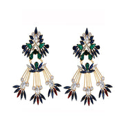 Baroque Vintage Big Crystals Flower Drop Earring