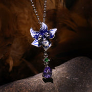 925 Sterling Silver Beautiful Flower Stamen Handmade Enamel Pendant