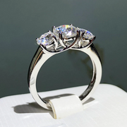 Sterling Silver Plated Adjustable Ring Women Diamond Shape Zircon