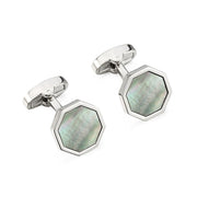 Mother of Pearl Octagon Shape Men's Cufflinks