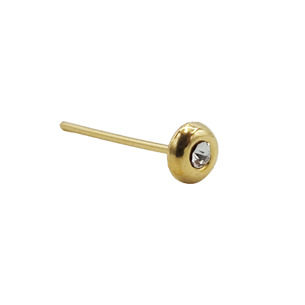 100% 925 Sterling silver Round Gold & Silver Multicolor Crystal Zircon Stone Nose Pin