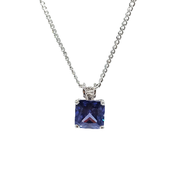 925 Sterling Silver Green/Red & Blue Square Zircon Stone Pendants