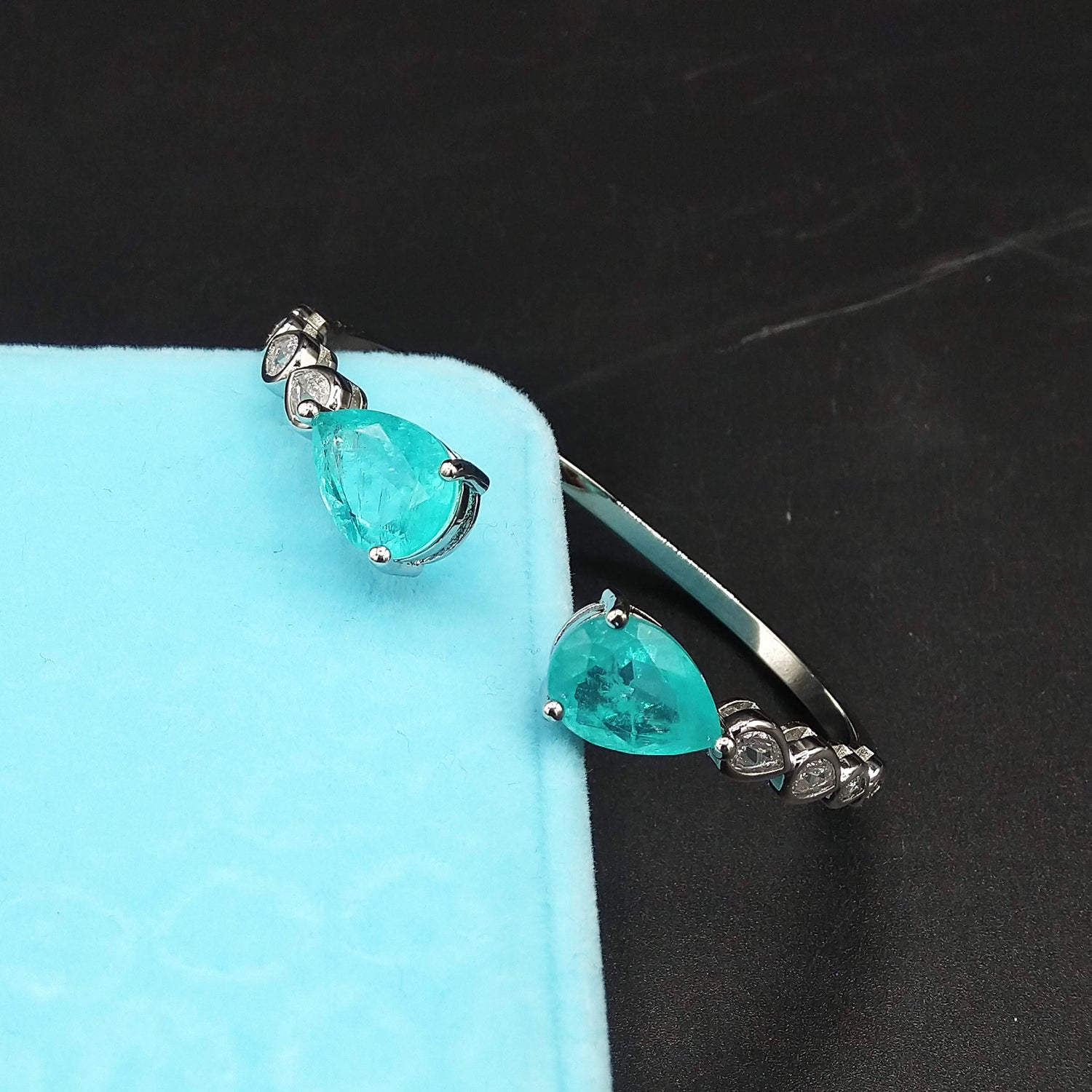 925 Sterling Silver Pink & Blue Crystal Paraiba Tourmaline Gemstone Bracelets