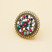 Siltaki Mix Design Zircon Flower Shapes Adjustable Rings