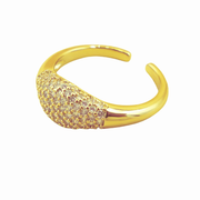 Siltaki Luxury Pave CZ Crystal Chunky Micro Cubic Zirconia Adjustable Rings