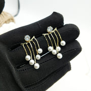 New Fashion Beautiful Zircon Pearl Tassel Drop Earrings