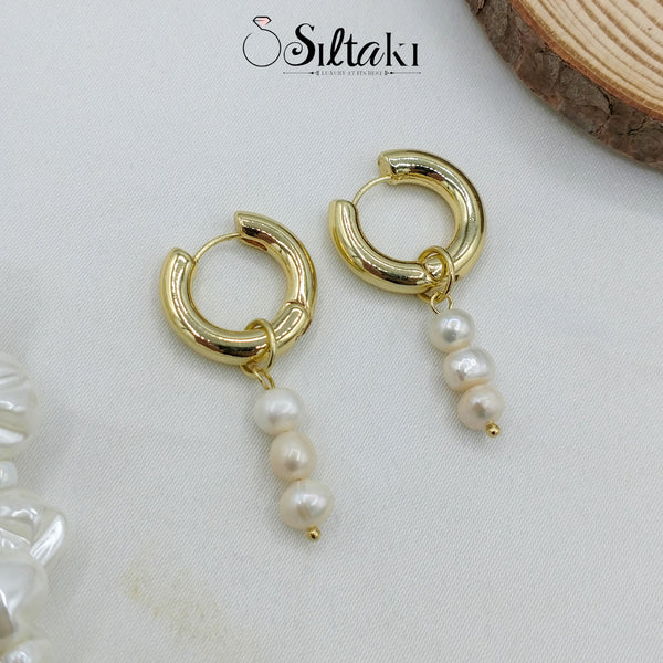 SILTAKI Asymmetric Natural Freshwater Pearls Hanging Drop Earrings