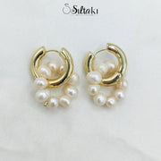 SILTAKI Asymmetric Natural Freshwater Pearls Hanging Drop Earrings